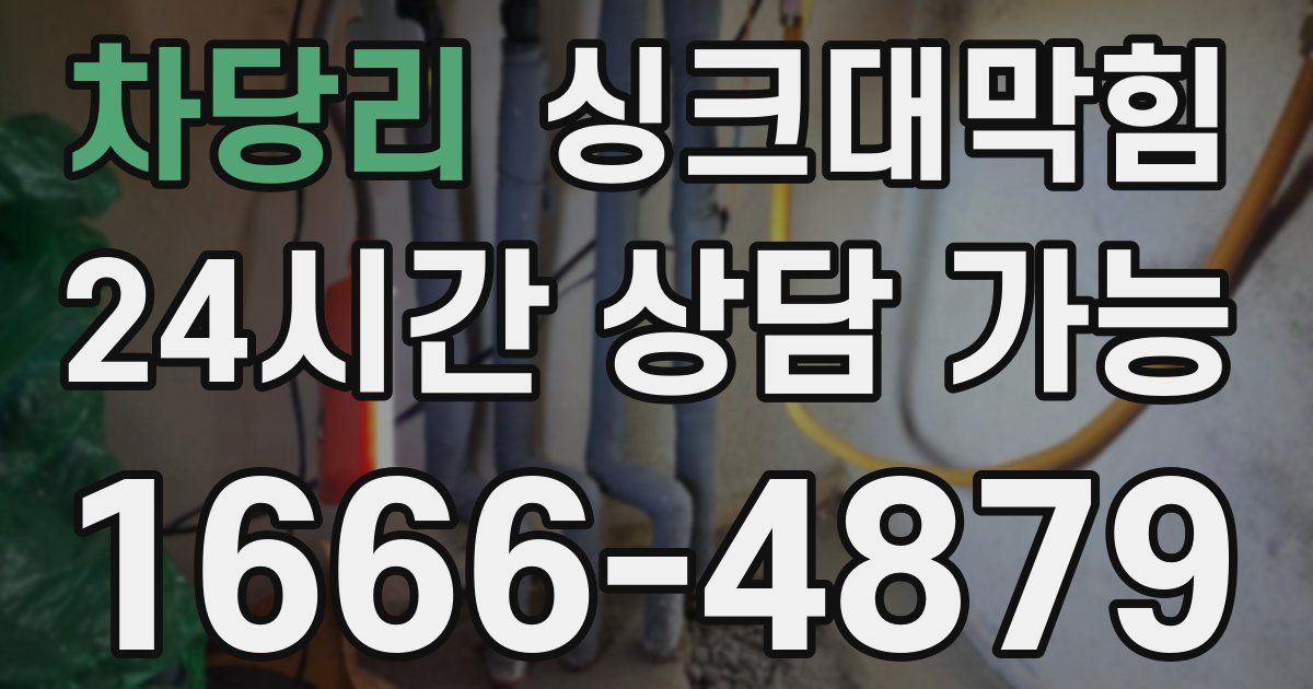 차당리 싱크대 뚫기