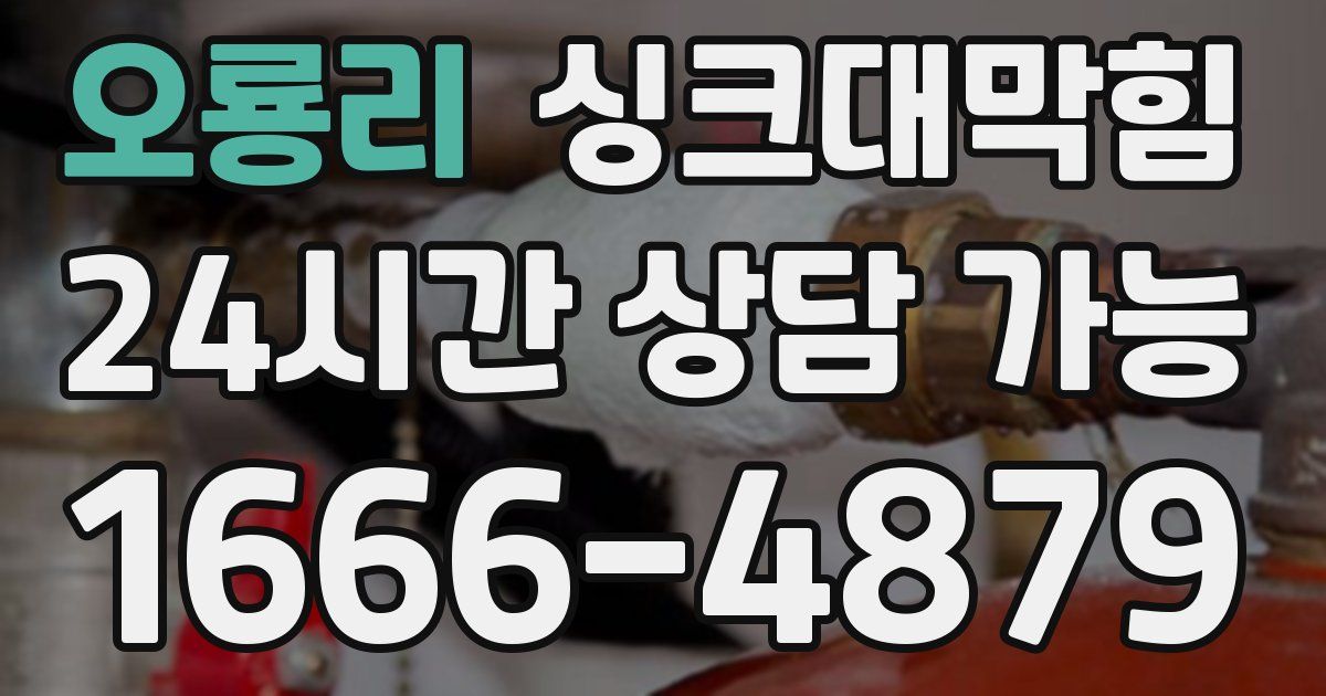 오룡리 싱크대 뚫기