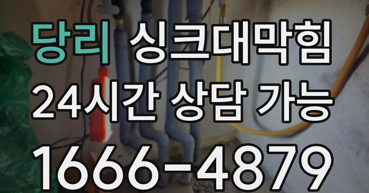 당리 싱크대 뚫기