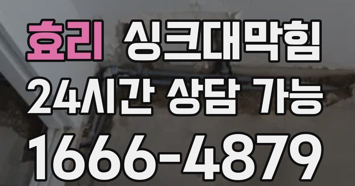 효리 싱크대 뚫기