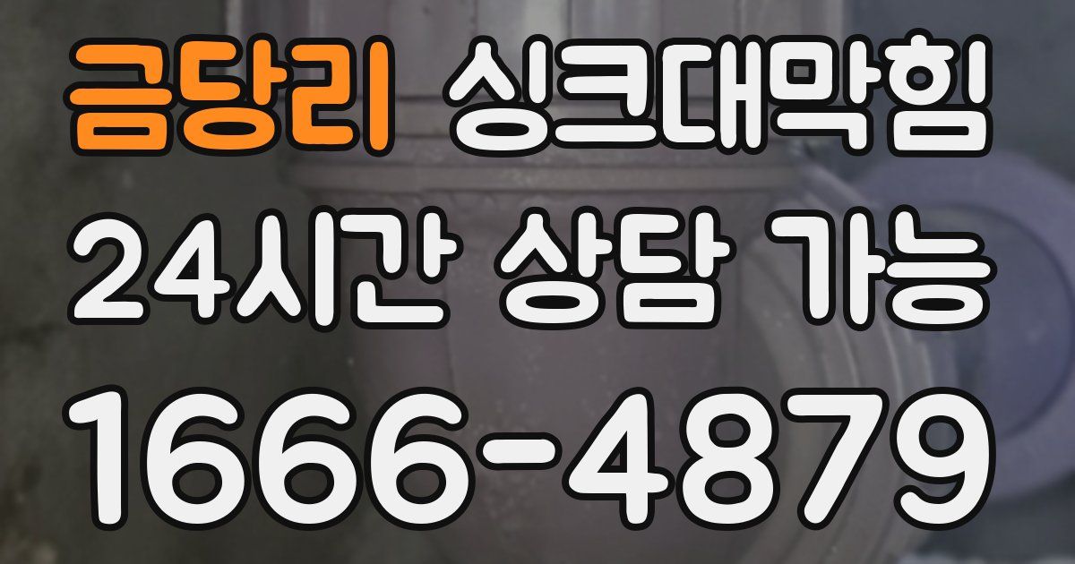 금당리 싱크대 뚫기
