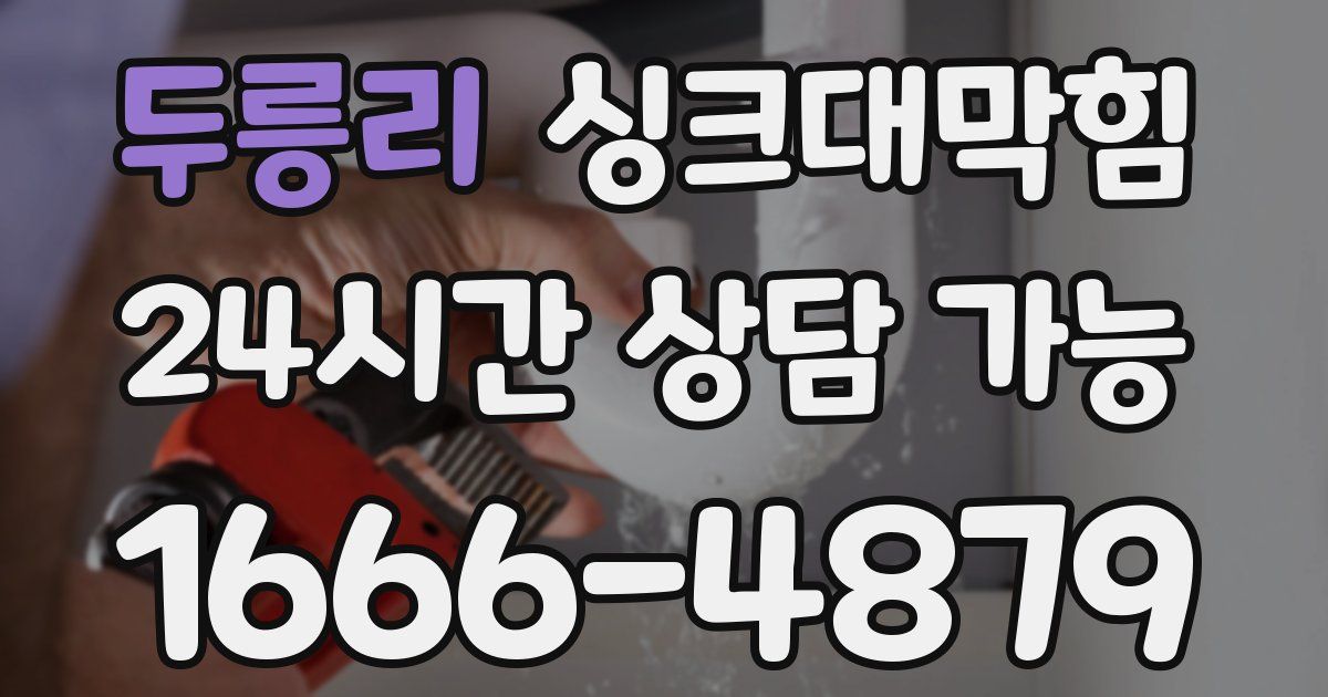 두릉리 싱크대 뚫기