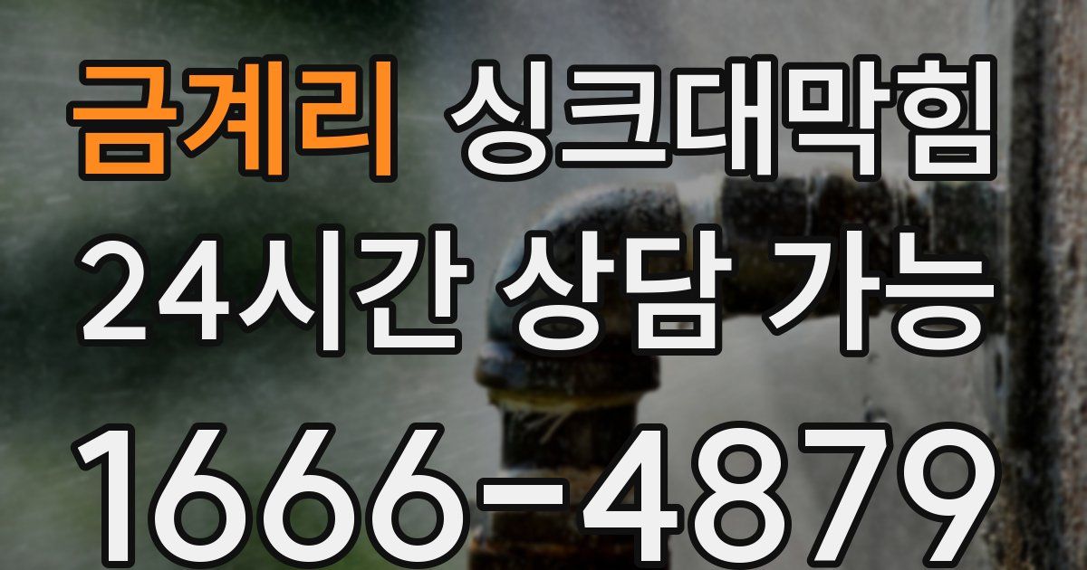 금계리 싱크대 뚫기