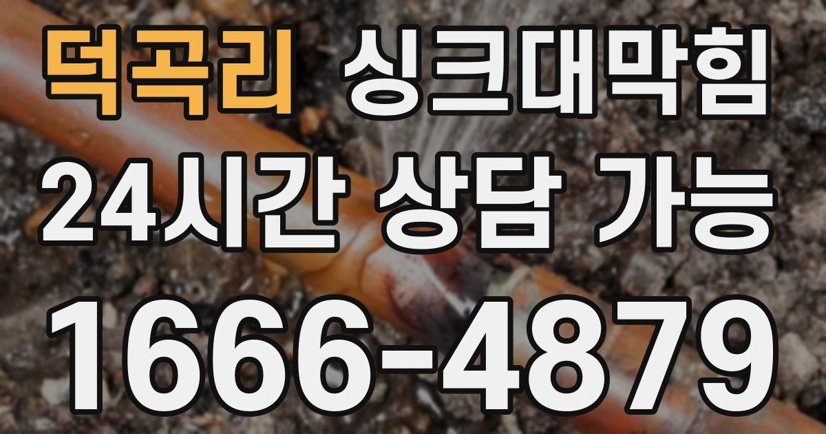 덕곡리 싱크대 뚫기
