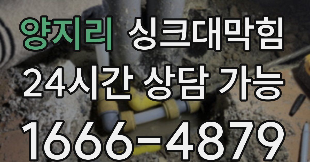 양지리 싱크대 뚫기