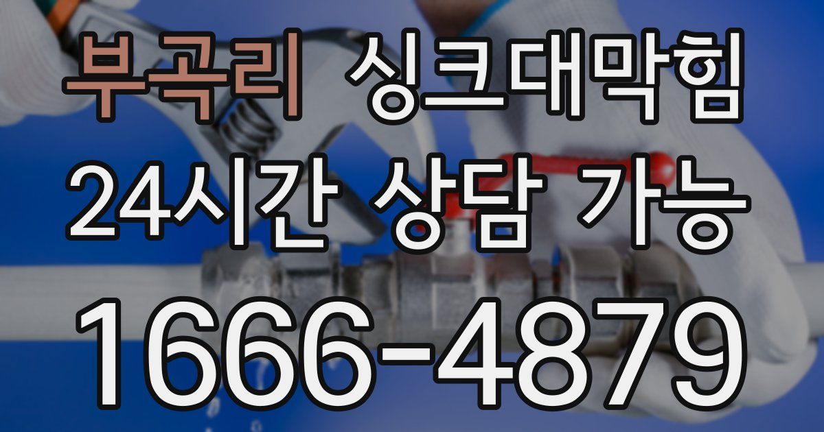 부곡리 싱크대 뚫기