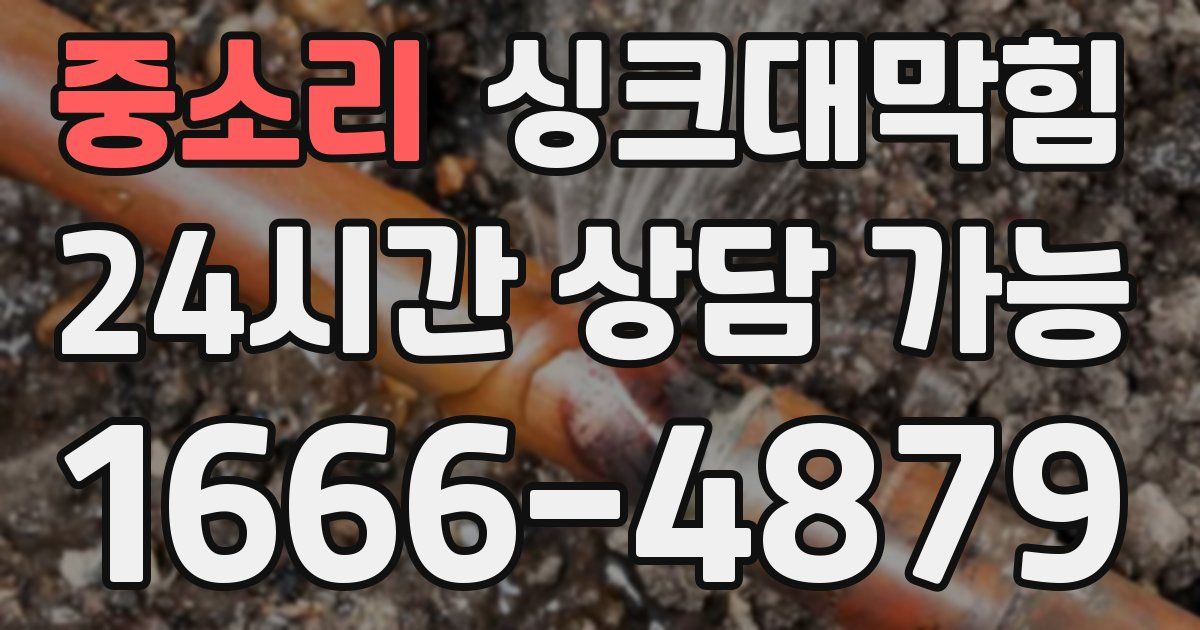 중소리 싱크대 뚫기