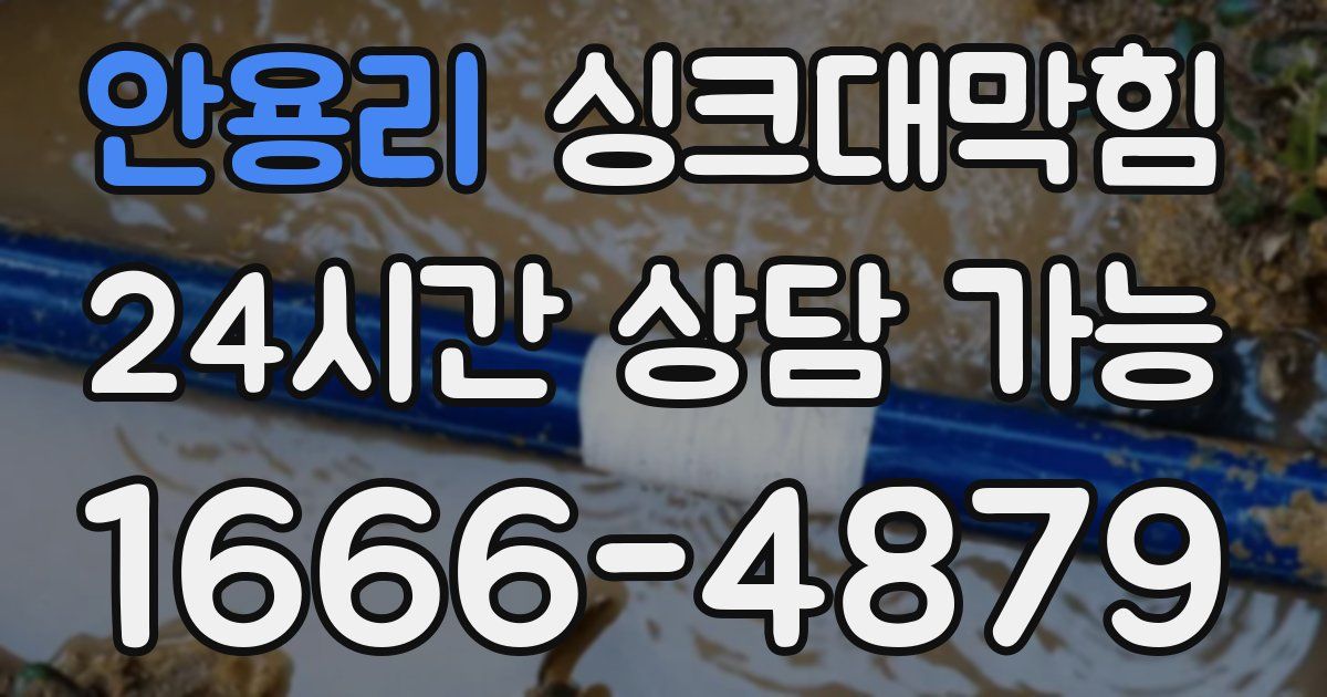 안용리 싱크대 뚫기