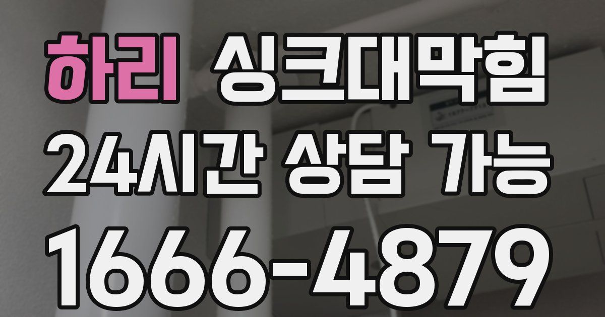 하리 싱크대 뚫기
