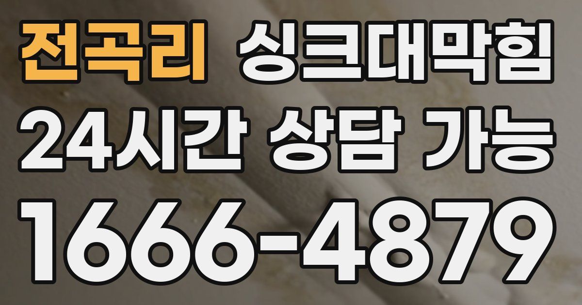 전곡리 싱크대 뚫기