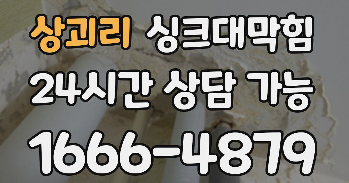 상괴리 싱크대 뚫기