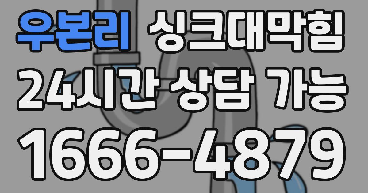 우본리 싱크대 뚫기