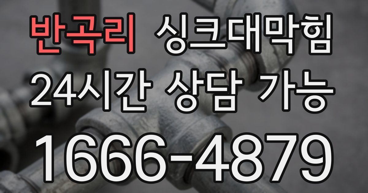 반곡리 싱크대 뚫기