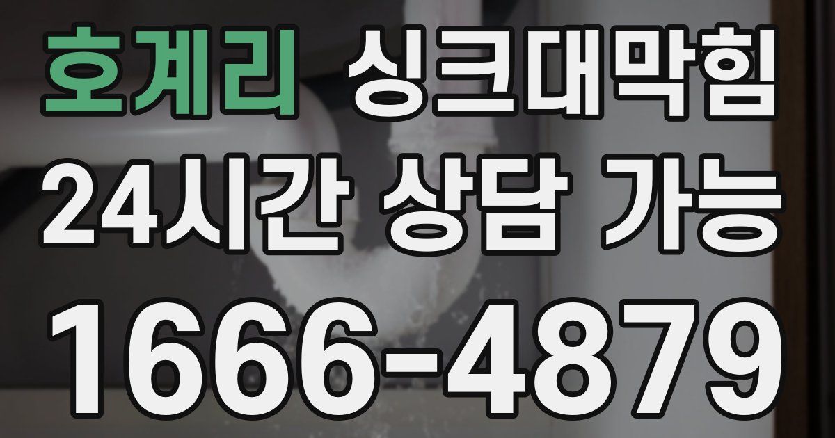 호계리 싱크대 뚫기