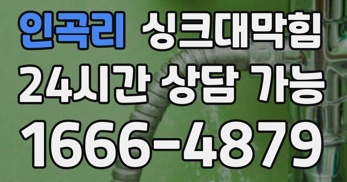 인곡리 싱크대 뚫기