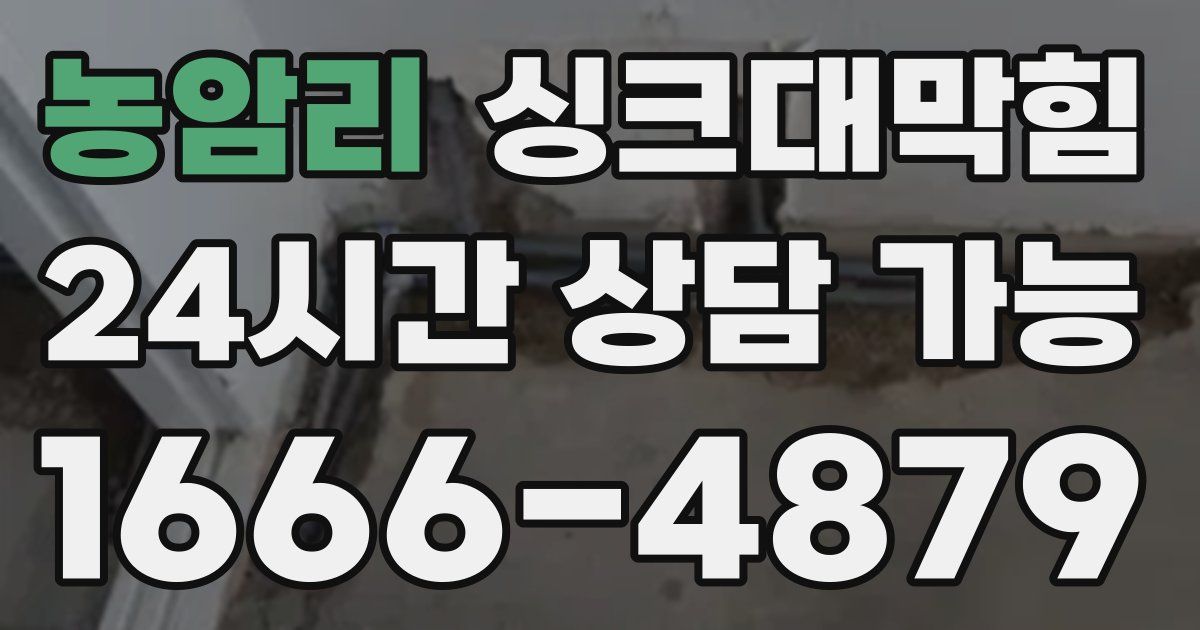 농암리 싱크대 뚫기