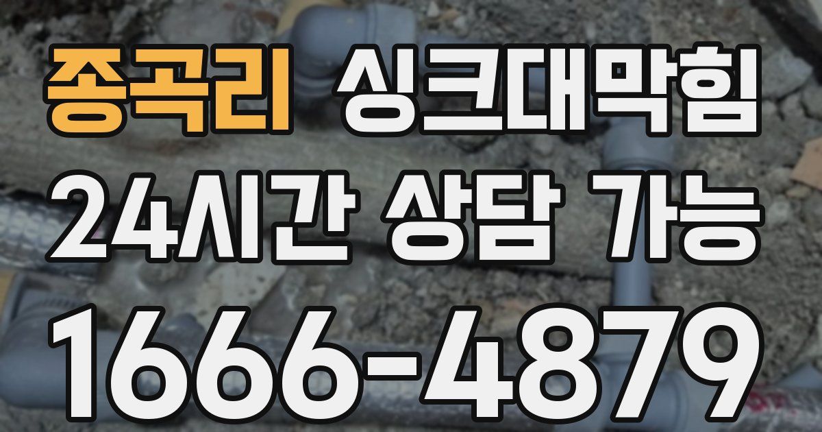 종곡리 싱크대 뚫기