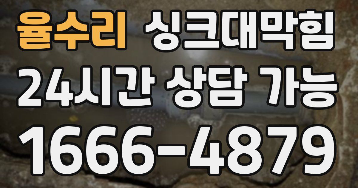 율수리 싱크대 뚫기