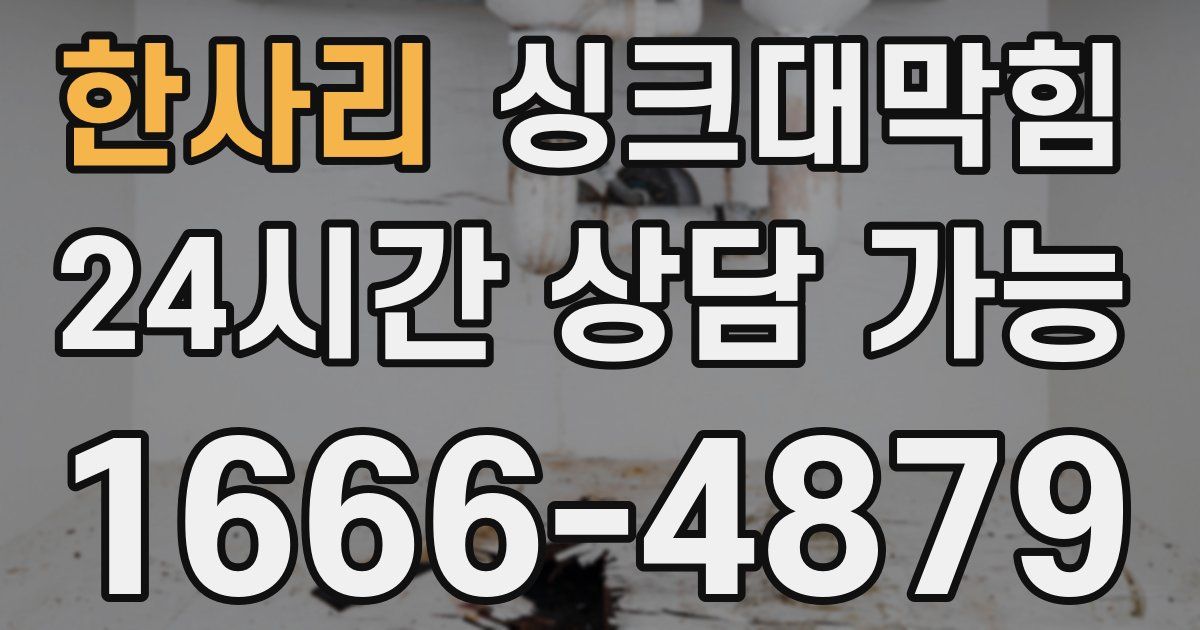한사리 싱크대 뚫기