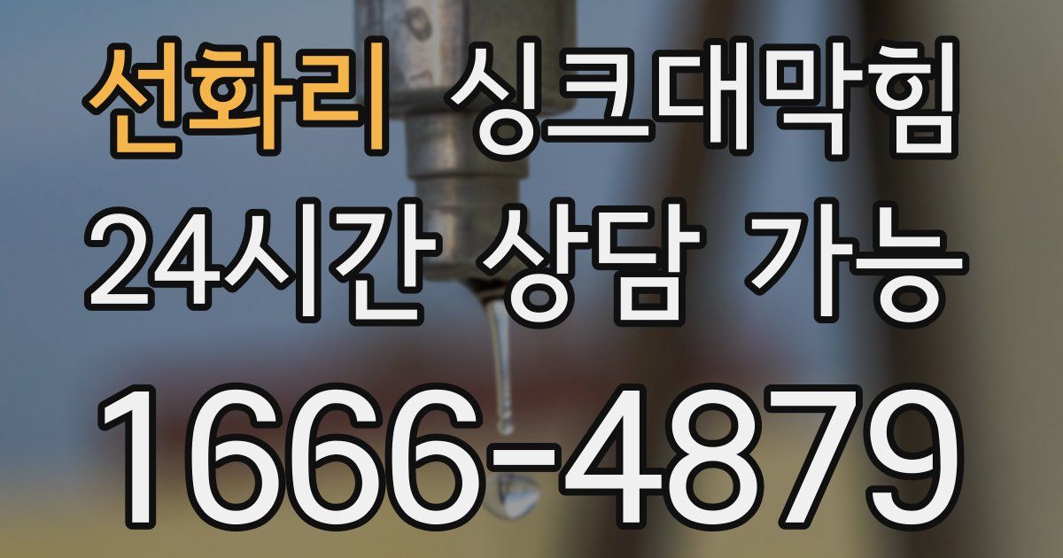선화리 싱크대 뚫기