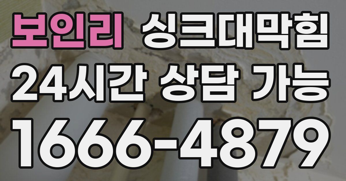보인리 싱크대 뚫기