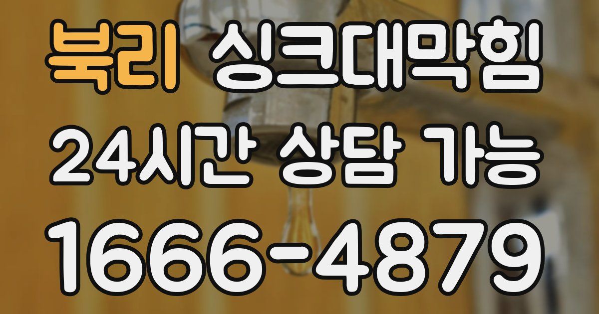 북리 싱크대 뚫기