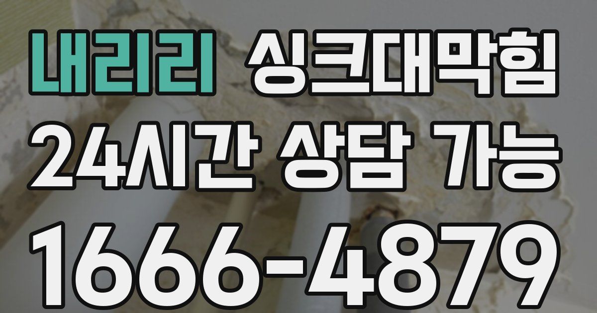 내리리 싱크대 뚫기