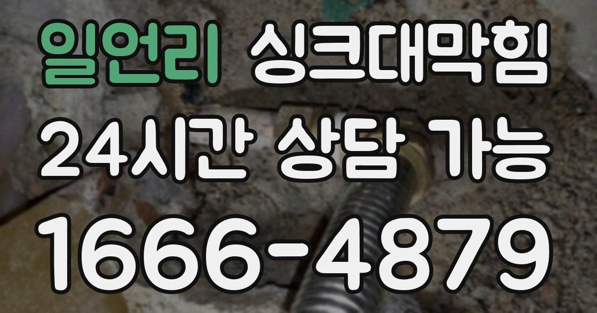 일언리 싱크대 뚫기