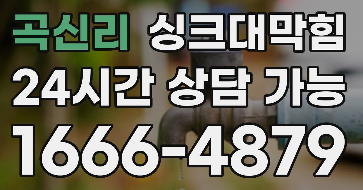 곡신리 싱크대 뚫기