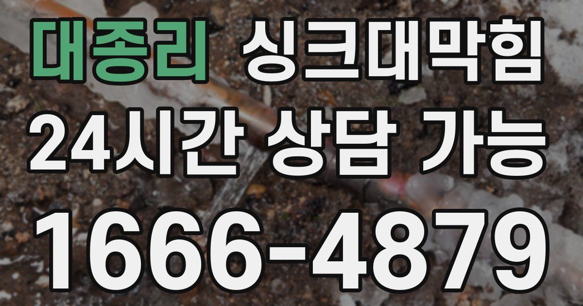 대종리 싱크대 뚫기