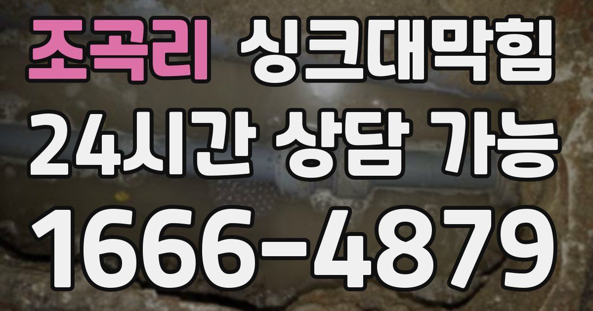 조곡리 싱크대 뚫기