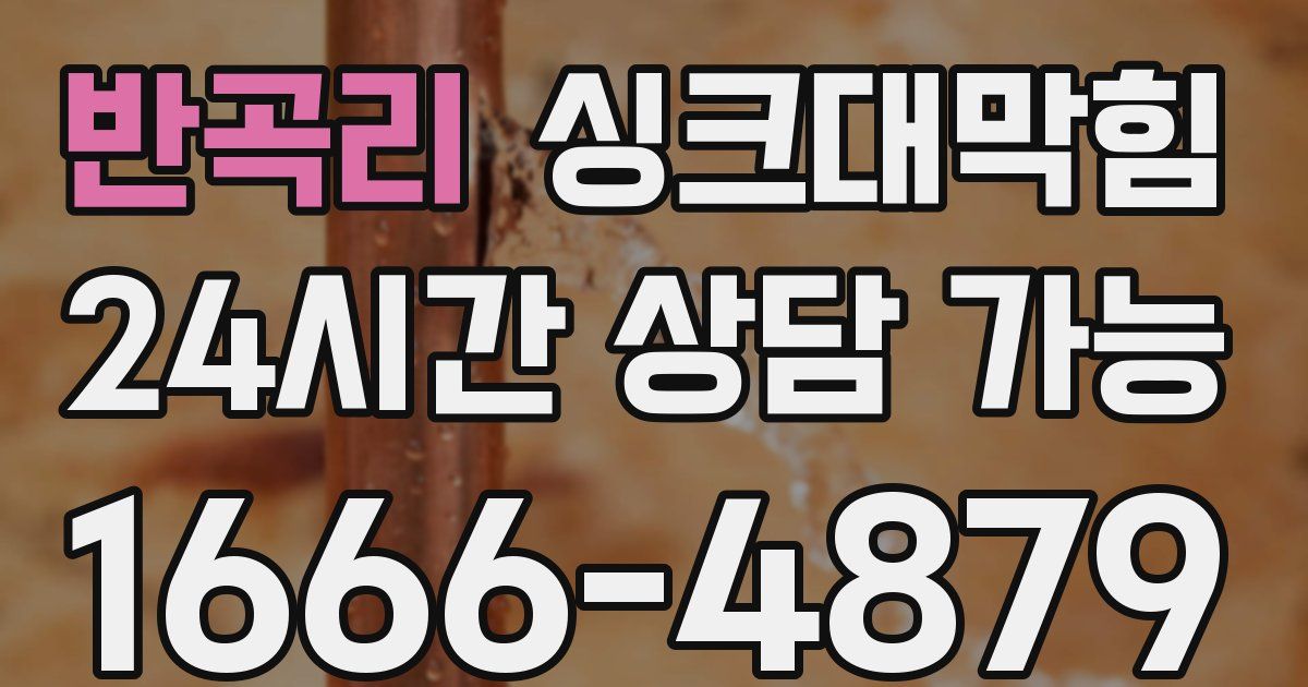 반곡리 싱크대 뚫기