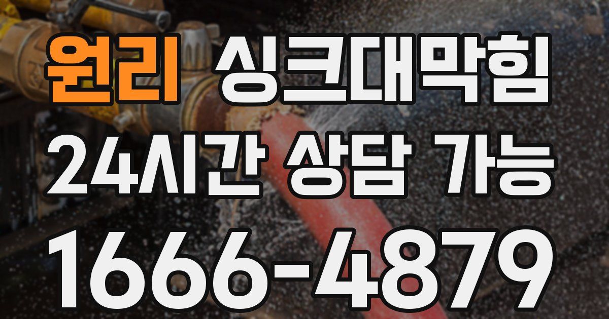 원리 싱크대 뚫기