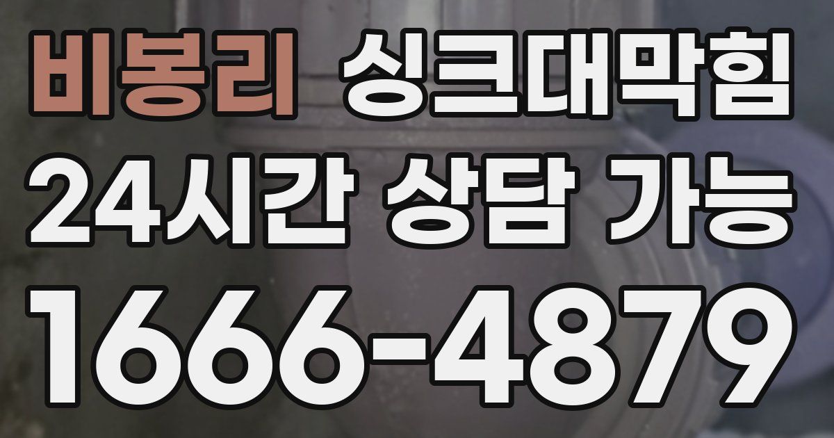 비봉리 싱크대 뚫기
