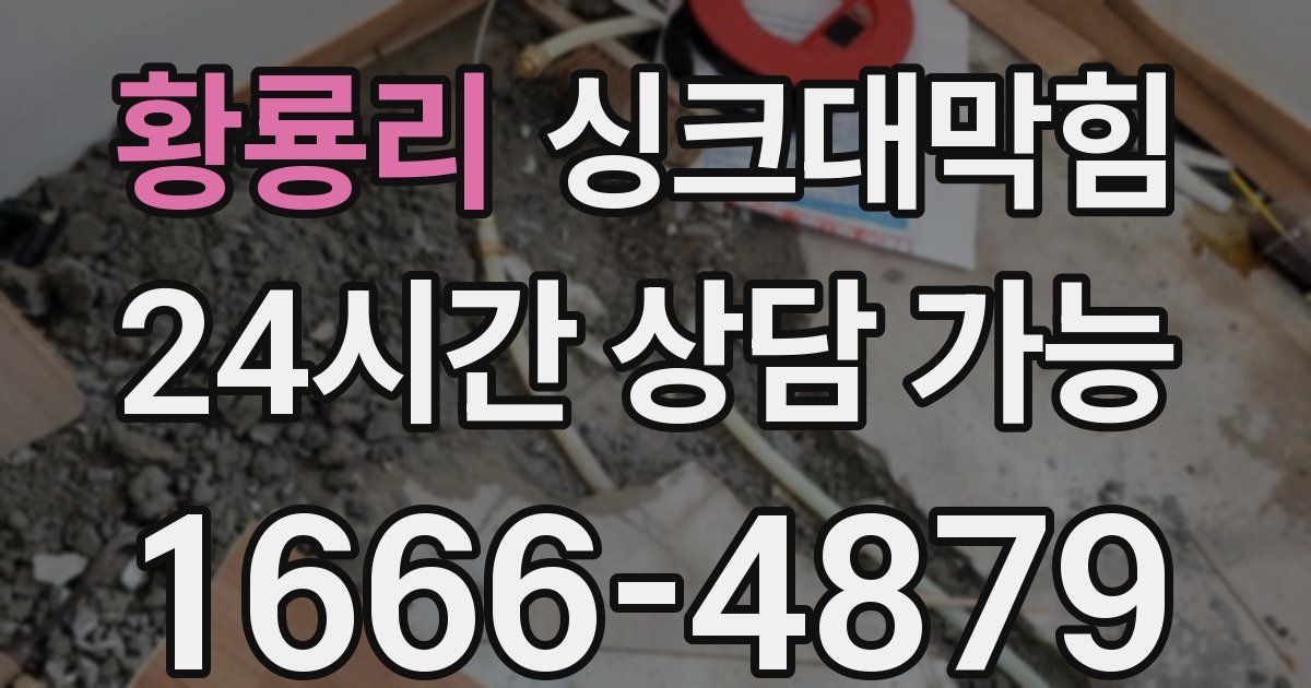 황룡리 싱크대 뚫기