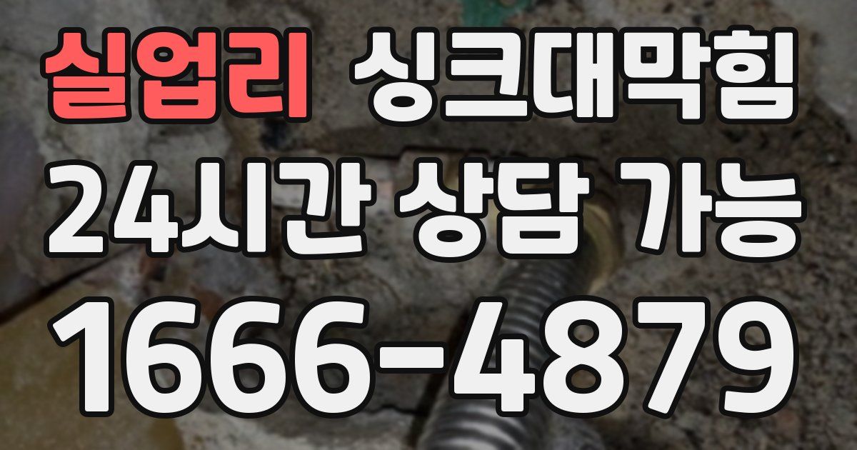 실업리 싱크대 뚫기