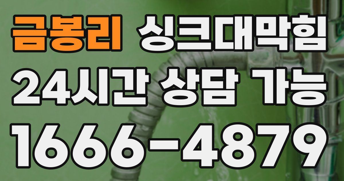 금봉리 싱크대 뚫기