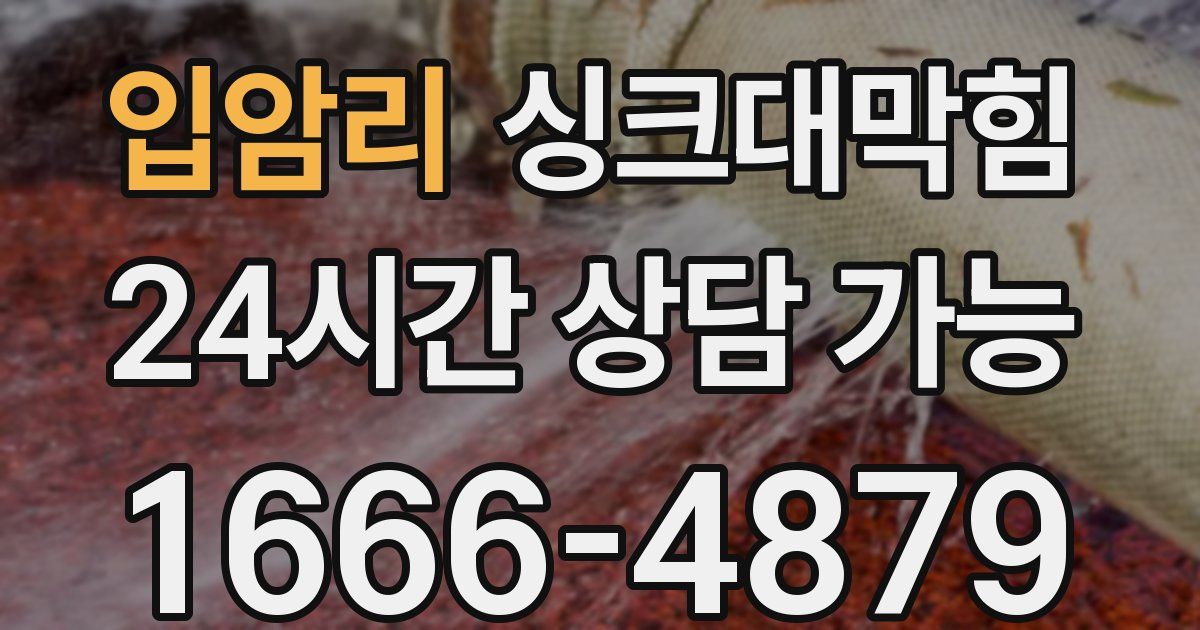 입암리 싱크대 뚫기