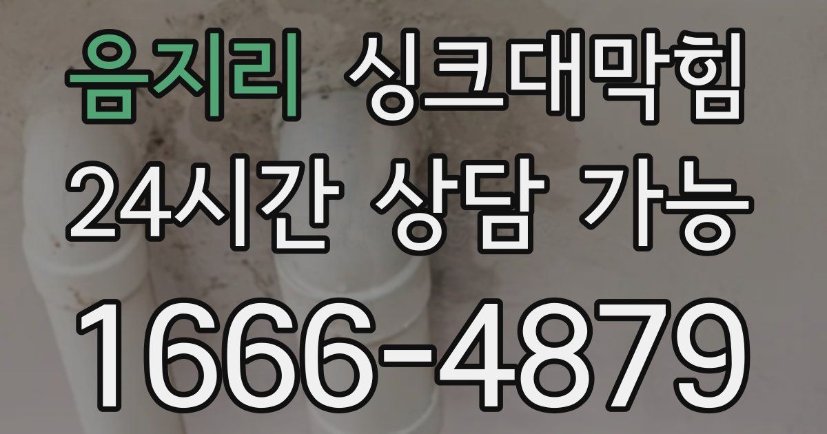 음지리 싱크대 뚫기