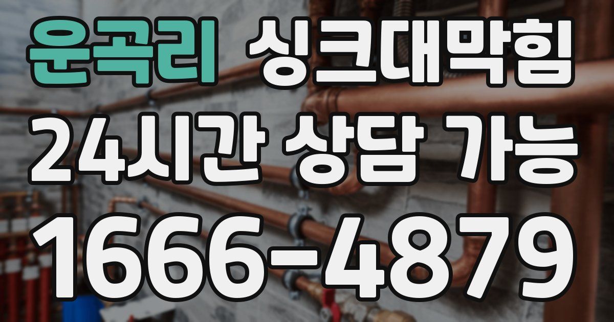 운곡리 싱크대 뚫기