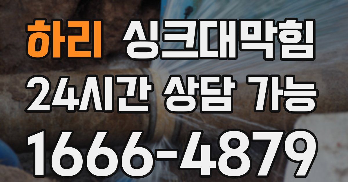 하리 싱크대 뚫기