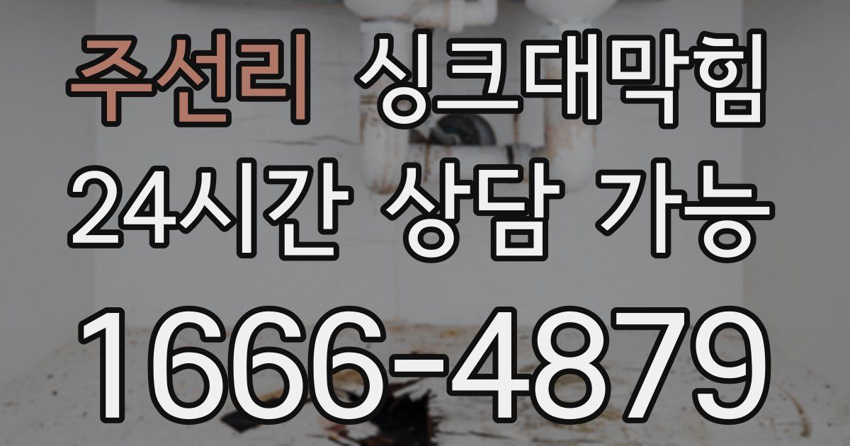주선리 싱크대 뚫기