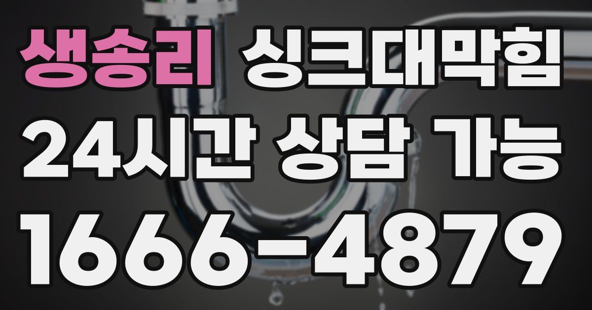 생송리 싱크대 뚫기