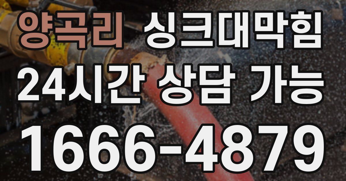 양곡리 싱크대 뚫기