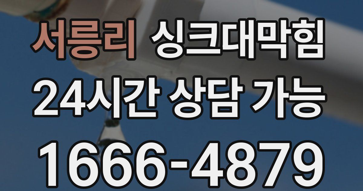서릉리 싱크대 뚫기