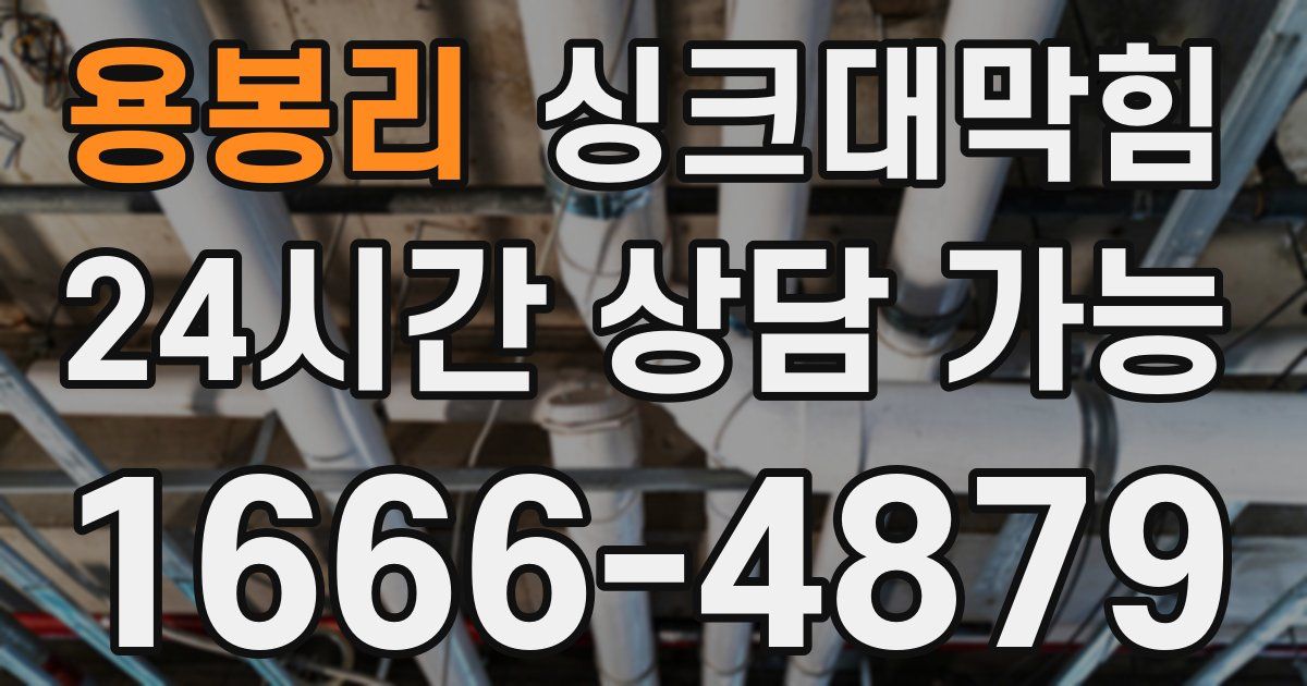 용봉리 싱크대 뚫기