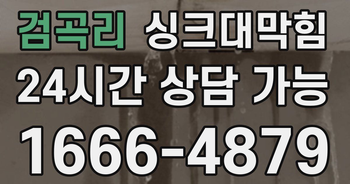검곡리 싱크대 뚫기