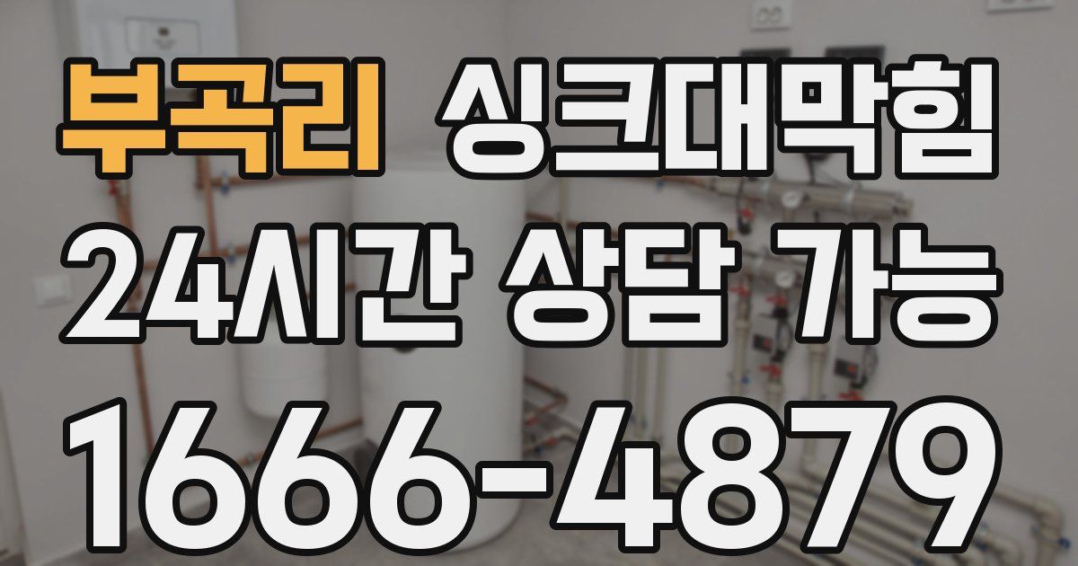 부곡리 싱크대 뚫기