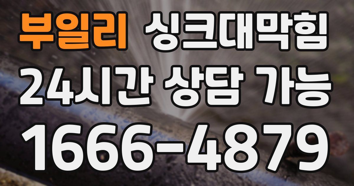 부일리 싱크대 뚫기