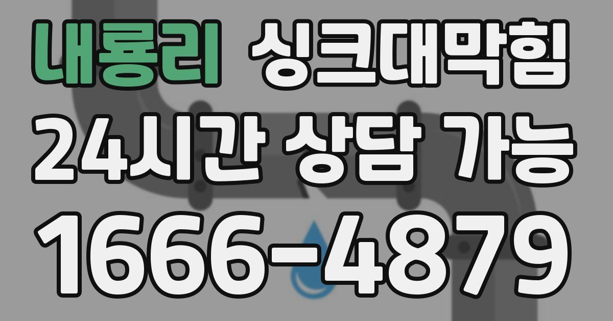 내룡리 싱크대 뚫기